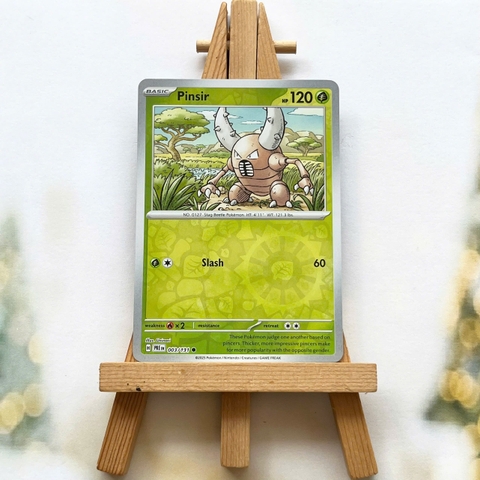 Thẻ hình Pokemon Pinsir 003/131 - Lá bài lẻ Prismatic Evolutions Common Reverse Holo tiếng Anh chính hãng