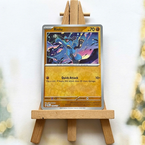 Thẻ hình Pokemon Riolu 050/131 - Lá bài lẻ Prismatic Evolutions Common Reverse Holo tiếng Anh chính hãng