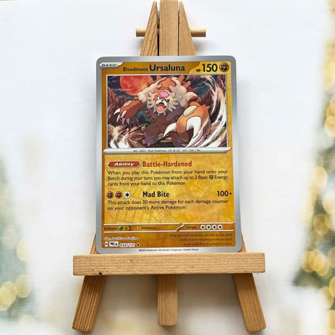 Thẻ hình Pokemon Bloodmoon Ursaluna 054/131 - Lá bài lẻ Prismatic Evolutions Rare Reverse Holo tiếng Anh chính hãng