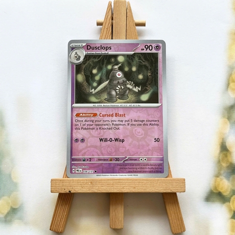 Thẻ hình Pokemon Dusclops 036/131 - Lá bài lẻ Prismatic Evolutions Common Reverse Holo tiếng Anh chính hãng