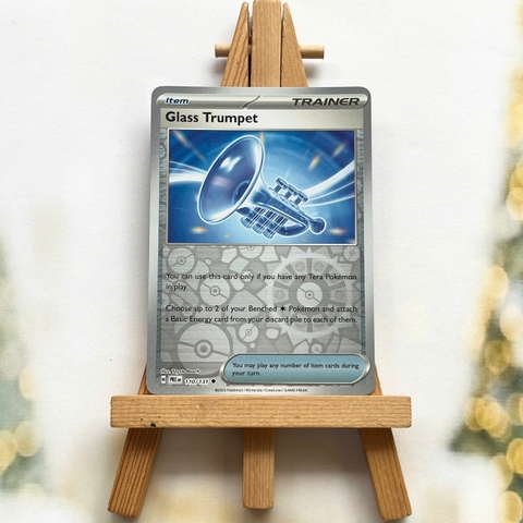 Thẻ hình Pokemon Glass Trumpet 110/131 - Lá bài lẻ Prismatic Evolutions Uncommon Reverse Holo tiếng Anh chính hãng