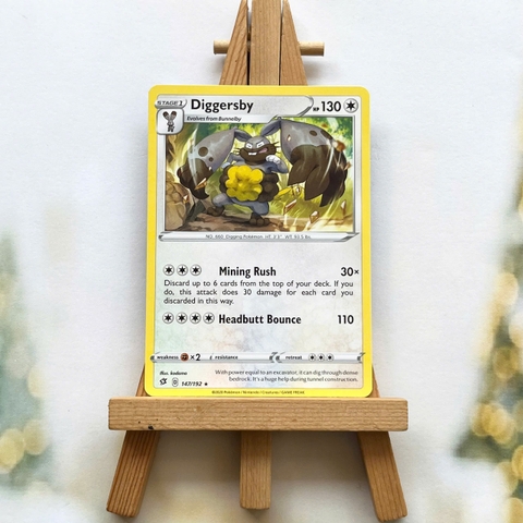 Thẻ hình Pokemon Diggersby 147/192 - Lá bài lẻ Rebel Clash Rare tiếng Anh chính hãng