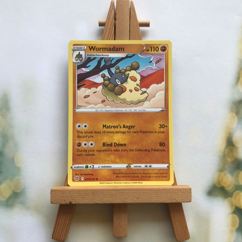 Thẻ hình Pokemon Wormadam 077/172 - Lá bài lẻ Brilliant Stars Rare tiếng Anh chính hãng