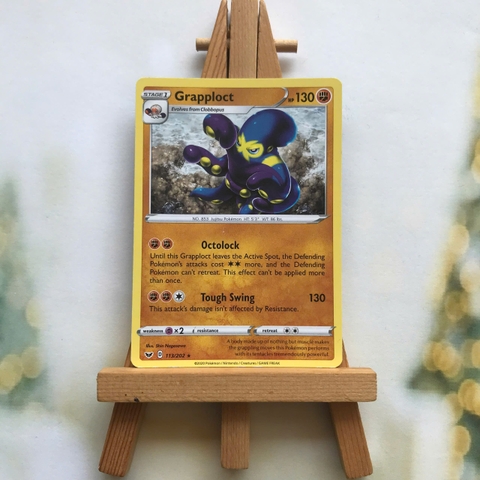 Thẻ hình Pokemon Grapploct 113/202 - Lá bài lẻ Sword & Shield Base Set Rare tiếng Anh chính hãng
