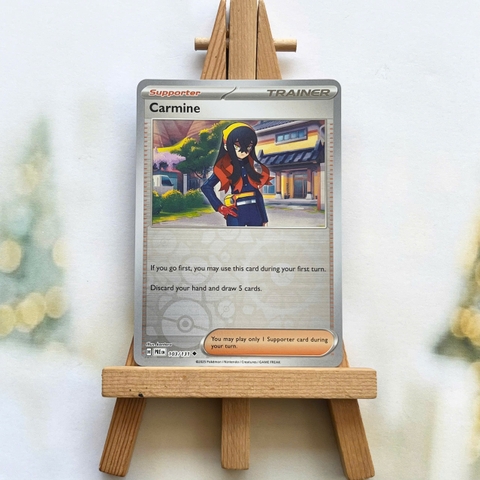 Thẻ hình Pokemon Carmine 103/131 - Lá bài lẻ Prismatic Evolutions Uncommon Reverse Holo tiếng Anh chính hãng