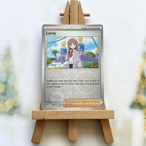 Thẻ hình Pokemon Lacey 139/142 - Lá bài lẻ Stellar Crown Uncommon Reverse Holo tiếng Anh chính hãng
