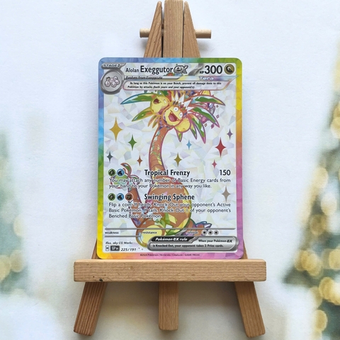 Thẻ hình Pokemon Alolan Exeggutor ex 225/191 - Lá bài lẻ Surging Sparks Full Art Secret Rare tiếng Anh chính hãng