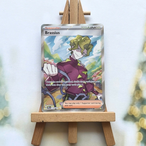 Thẻ hình Pokemon Brassius 135/131 - Lá bài lẻ Prismatic Evolutions Full Art Secret Rare tiếng Anh chính hãng
