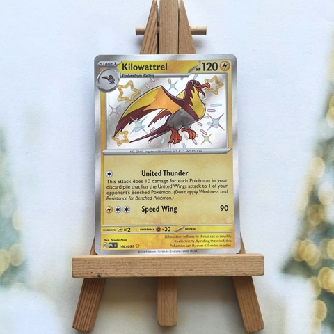Thẻ hình Pokemon Kilowattrel 146/091 - Lá bài Scarlet & Violet: Paldean Fates Shiny Rare tiếng Anh chính hãng