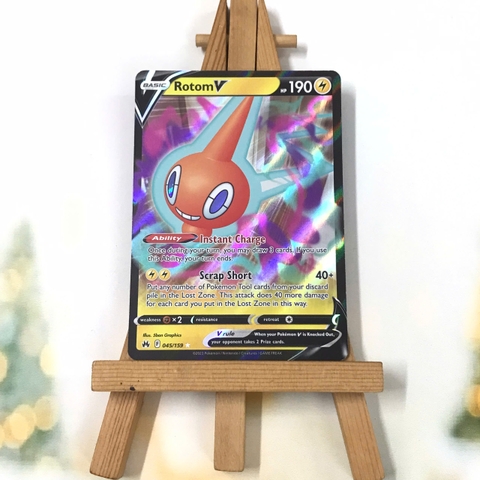 Thẻ hình Pokemon Rotom V 045/159 - Lá bài Crown Zenith Ultra Rare tiếng Anh chính hãng