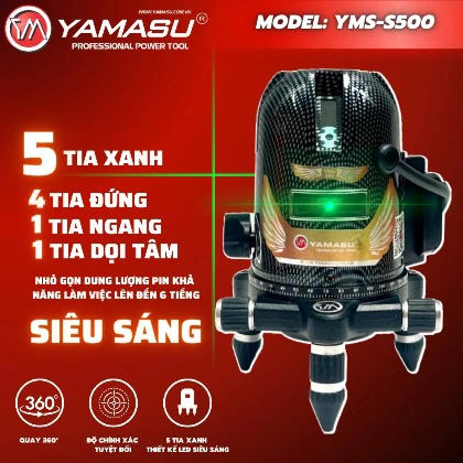 MÁY LASER CÂN BẰNG YAMASU YMS-S500 5 TIA XANH CHỐNG VA ĐẬP