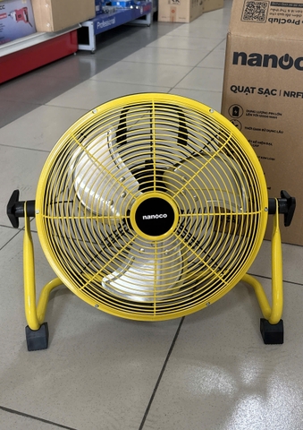 Quạt sạc sàn Nanoco NRF1230L màu vàng (Công suất 20W, 12 inch)