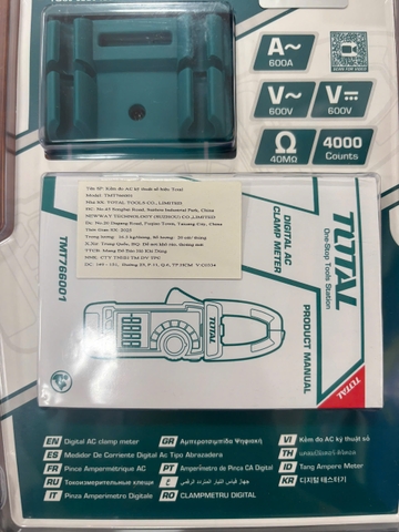 Kìm đo AC kỹ thuật số Total TMT766001