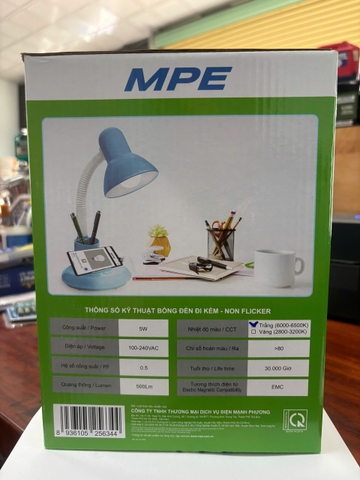 Đèn led bàn học MPE 5W màu xanh