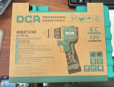 Máy khoan siết vít cầm tay pin DCA ADJ1250(type EK) - 12V/2Ah-50Nm