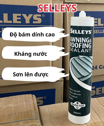 Keo chống giột mái tôn Selleys Awning & Roofing Sealant Grey 300ml