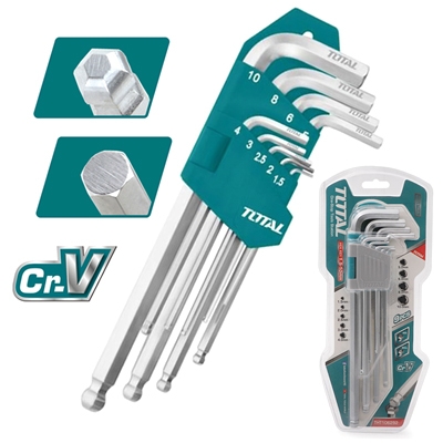 Bộ lục giác đầu bi 1.5-10mm Total THT106292