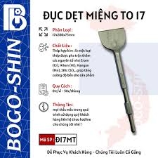 Đục dẹt miệng to 17x280x75mm Bogo-Shin