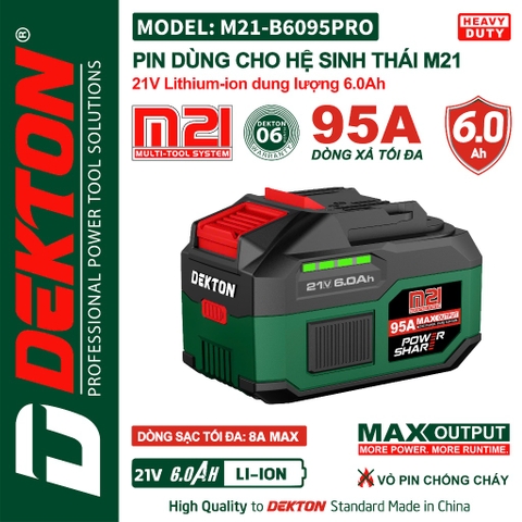 CB-DEKTON Pin M21-B6095PRO+ sạc M21-S40CP tiết kiệm