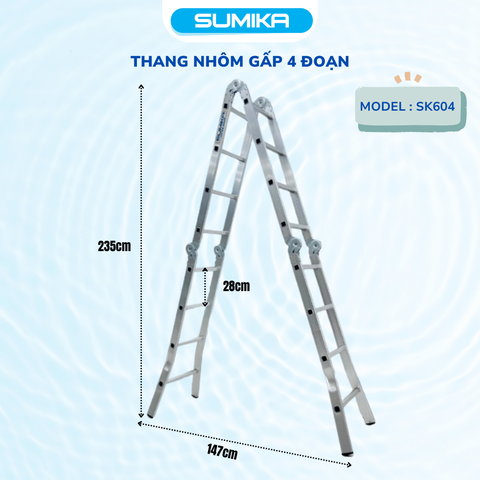 Thang nhôm xếp 4 đoạn SUMIKA SK604