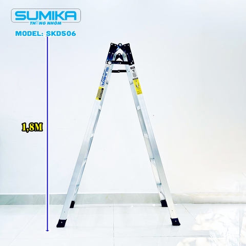 Thang nhôm xếp chữ A Sumika SKD506, chiều cao 1.8M+1.8M