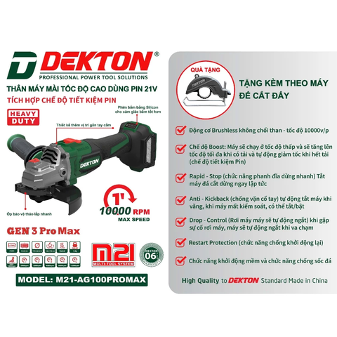 CB Máy mài tốc độ cao 21V Dekton xanh