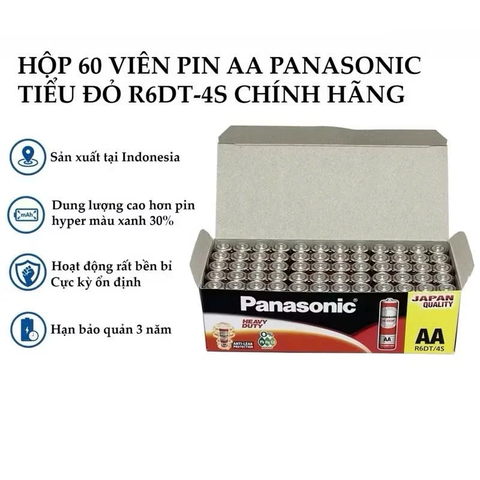 Pin Tiểu Panasonic AA R6DT-4S màu đỏ