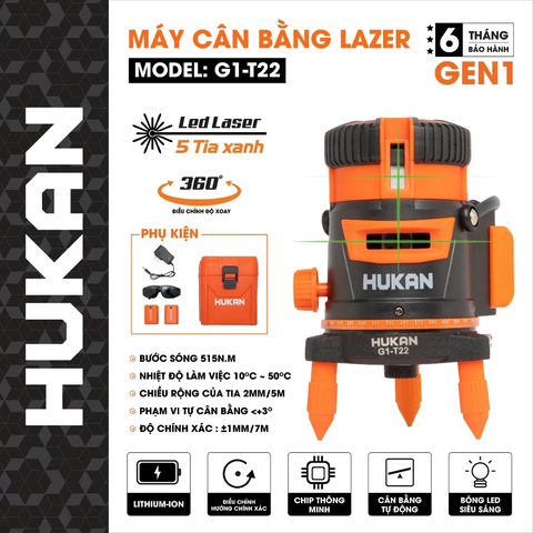 Máy cân bằng laser 5 line (không kèm chân) Hukan