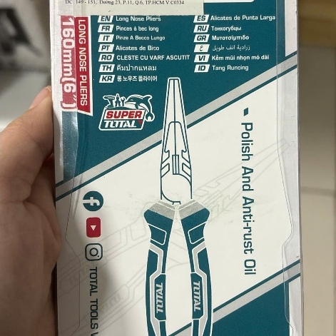 Kìm cắt mỏ dài 6"/160mm Total THT120606P