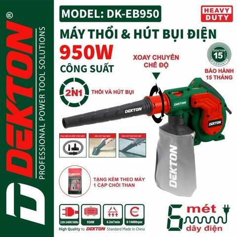 Máy Thổi & Hút Bụi Điện 950W Dekton DK-EB950