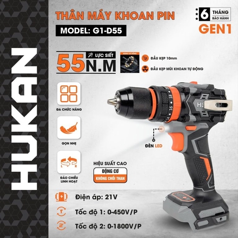 Thân máy khoan Hukan 10mm G1-D55