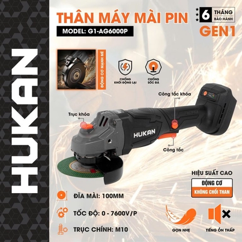 Thân máy mài góc pin (gen 1) Hukan G1-AG6000P