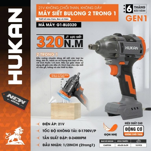 Thân máy siết bu lông pin đầu 2in1