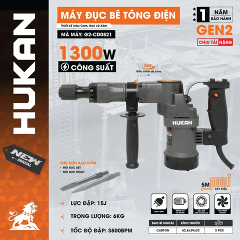 Máy đục 17mm Hukan G2-CD0821