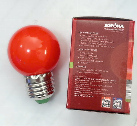 Bóng đèn LED trang trí G45Đ (màu đỏ)