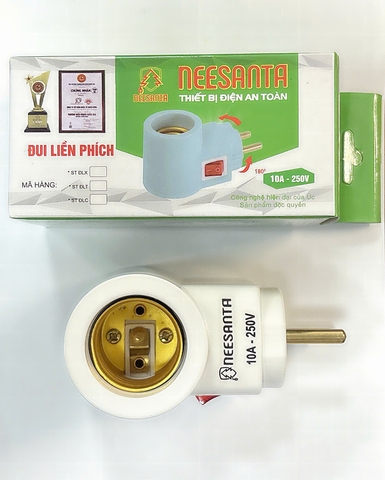 Đui đèn liền phích (xoay 90 độ) trắng