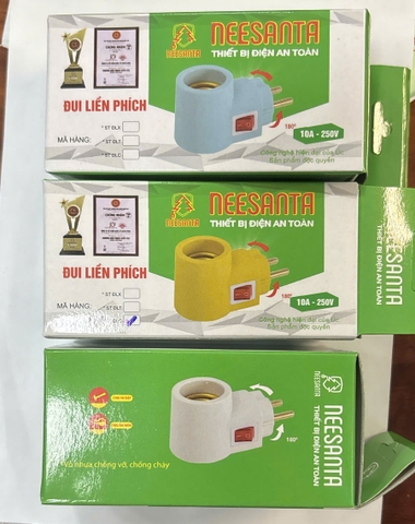 Đui đèn liền phích (xoay 90 độ) cam