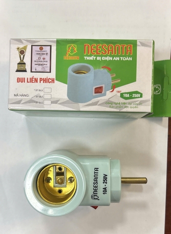 Đui đèn liền phích (xoay 90 độ) xanh