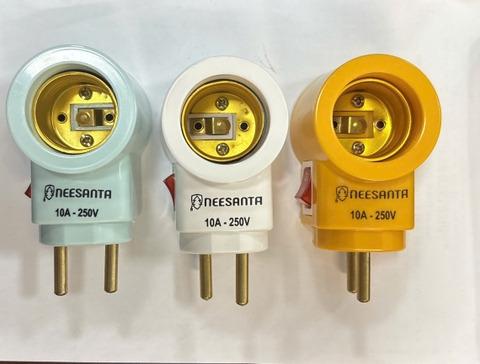 Đui đèn liền phích (xoay 90 độ) trắng