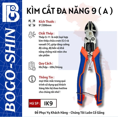 Kìm cắt đa năng Bogo 9x200