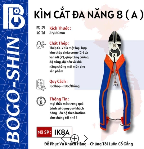 Kìm cắt đa năng Bogo 8x180