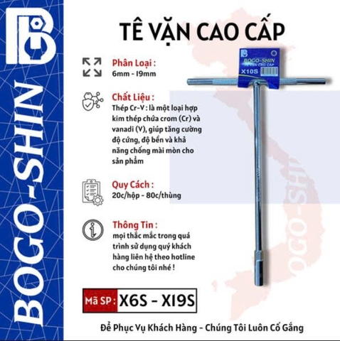 Tê vặn cao cấp Bogo-Shin 12mm