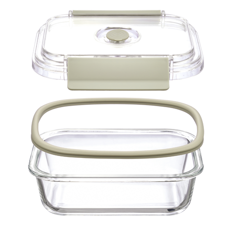 Hộp thủy tinh Vuông Nikko Valve Nắp 2 chấu có lổ thoát hơi Inochi 800ml