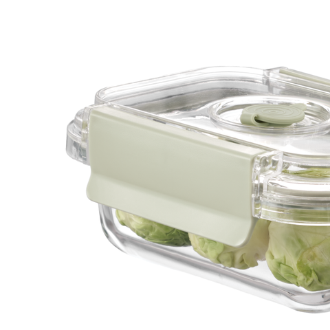 Hộp thủy tinh Vuông Nikko Valve Nắp 2 chấu có lổ thoát hơi Inochi 320ml