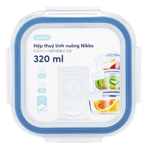 Hộp thuỷ tinh vuông Nikko Inochi 320ml