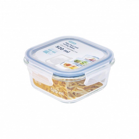 Hộp thuỷ tinh vuông Nikko Inochi 520ml