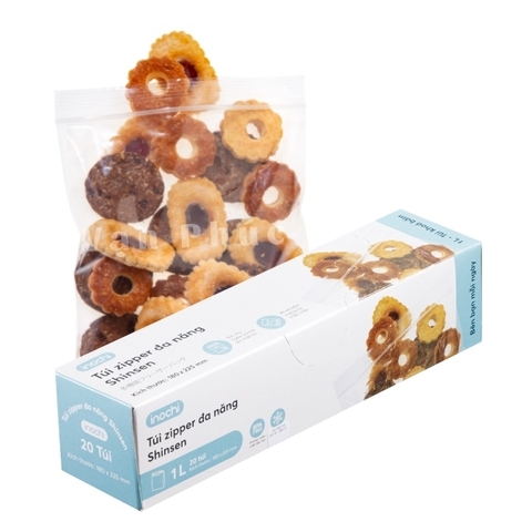 Túi zipper đa năng Shinshen 1L (loại bấm trắng) Inochi