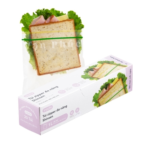 Túi zipper đa năng Shinshen 1L (loại bấm vàng xanh) Inochi