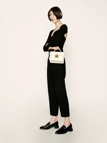 Allie Push-Lock Top Handle Bag