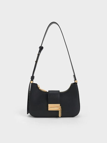 Metallic Accent Shoulder Bag